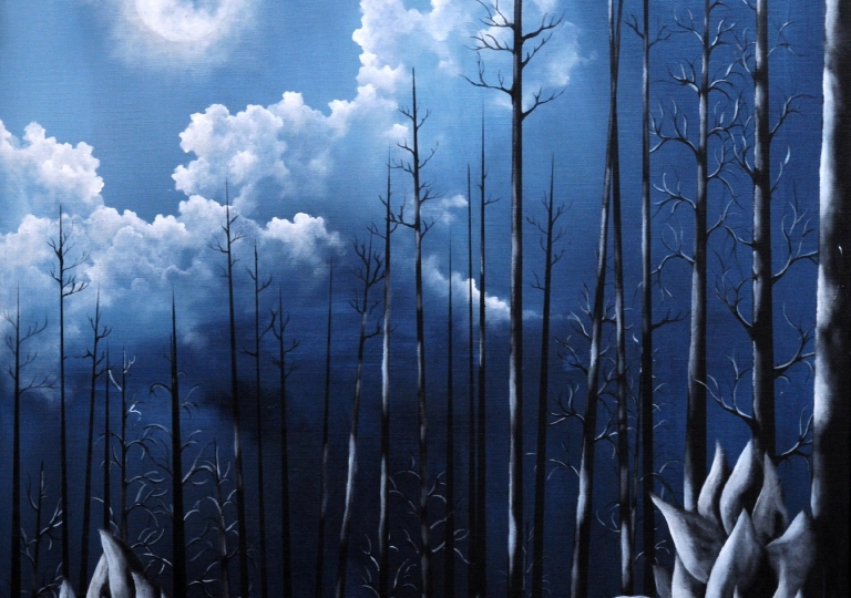 1 Blu notte, 70X100, colori acrilici